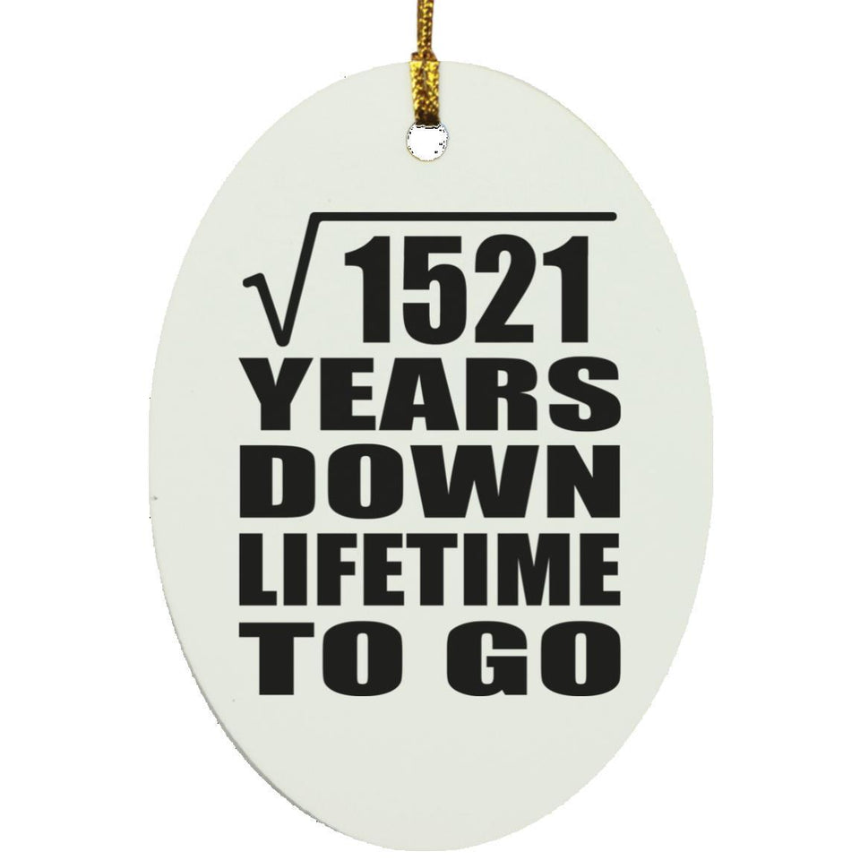 39th Anniversary Square Root of 1521 Years Lifetime To Go - Oval Ornament