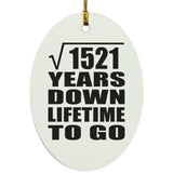 39th Anniversary Square Root of 1521 Years Lifetime To Go - Oval Ornament