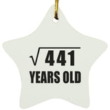 21st Birthday Square Root of 441 Years Old - Star Ornament