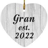 Gran Established Est. 2022 - Heart Ornament F