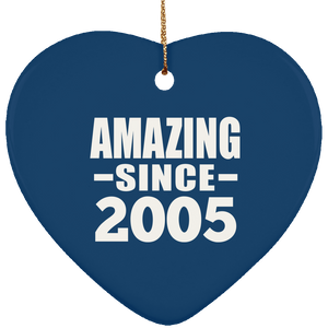 19th Birthday Amazing Since 2005 - Heart Ornament
