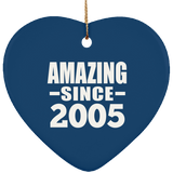 19th Birthday Amazing Since 2005 - Heart Ornament