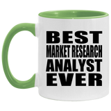 Best Market Research Analyst Ever - 11oz Accent Mug Green