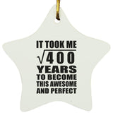 20th Birthday Took Square Root of 400 Years To Awesome - Star Ornament