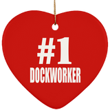 Number One #1 Dockworker - Heart Ornament