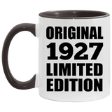 97th Birthday Original 1927 Limited Edition - 11oz Accent Mug Black
