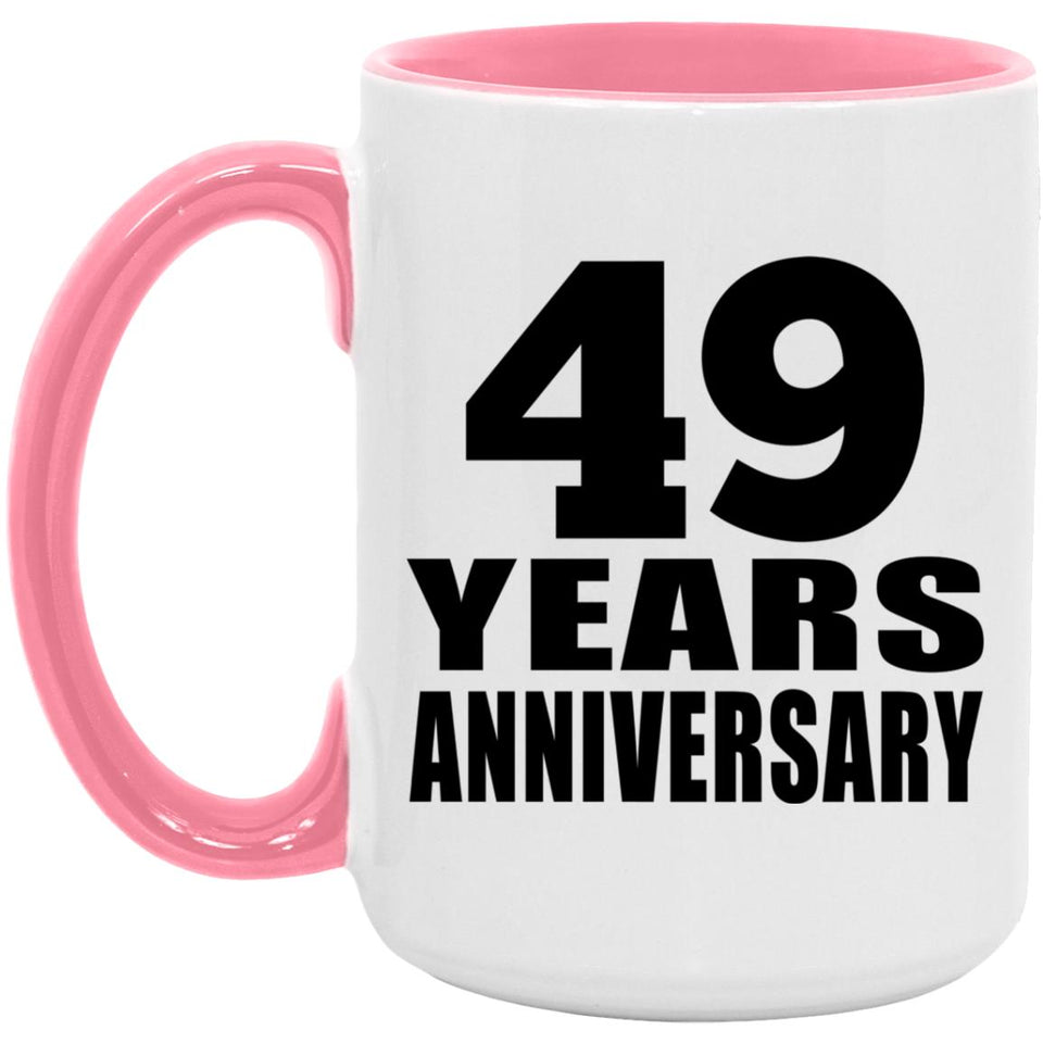 49th Anniversary 49 Years Anniversary - 15oz Accent Mug Pink