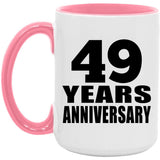 49th Anniversary 49 Years Anniversary - 15oz Accent Mug Pink