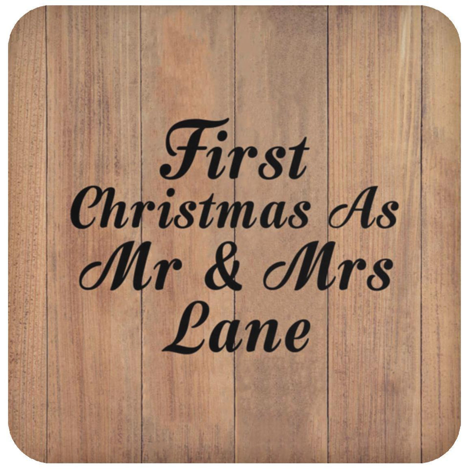 First Christmas As Mr & Mrs Lane - Drink Coaster C