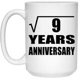 3rd Anniversary Square Root of 9 Years Anniversary - 15oz Coffee Mug