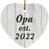 Opa Established Est. 2022 - Heart Ornament F