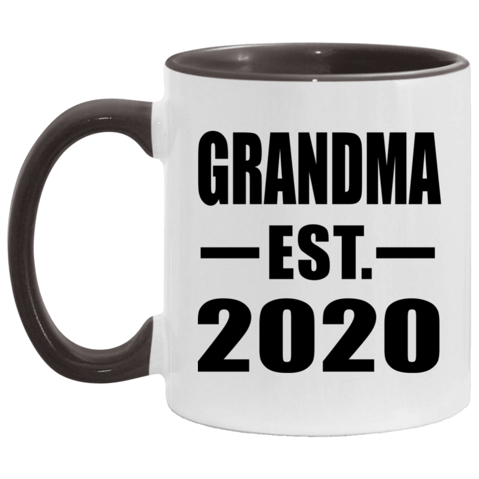 Grandma Established EST. 2020 - 11oz Accent Mug Black