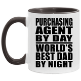Purchasing Agent By Day World's Best Dad By Night - 11oz Accent Mug Black