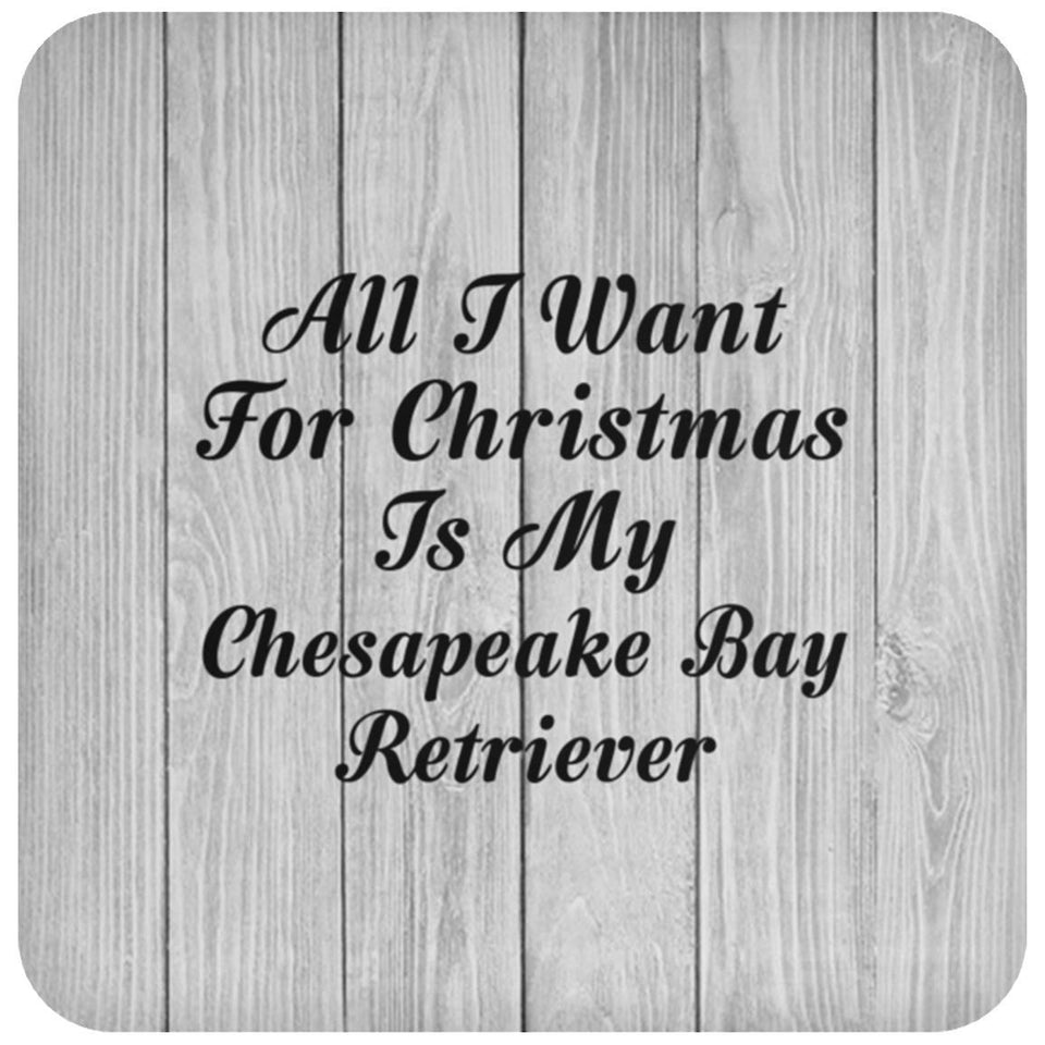 All I Want For Christmas Is My Chesapeake Bay Retriever - Drink Coaster F
