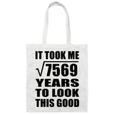 87th Birthday Took Square Root of 7569 Years To Look Good - Tote Bag White