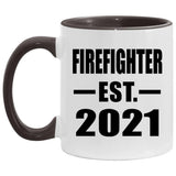 Firefighter Established EST. 2021 - 11oz Accent Mug Black
