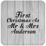 First Christmas As Mr & Mrs Anderson - Drink Coaster F