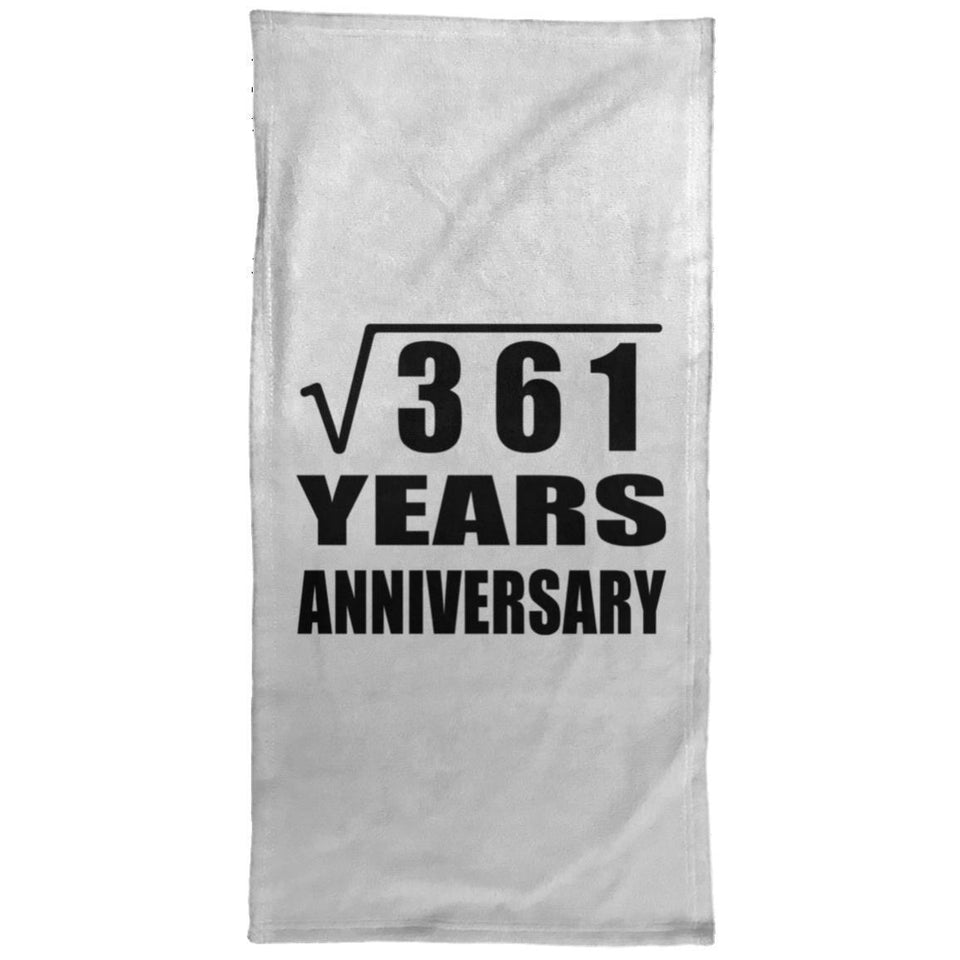 19th Anniversary Square Root of 361 Years Anniversary - Hand Towel