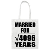 64th Anniversary Married For Square Root of 4096 Years - Tote Bag White