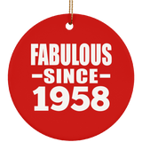 66th Birthday Fabulous Since 1958 - Circle Ornament