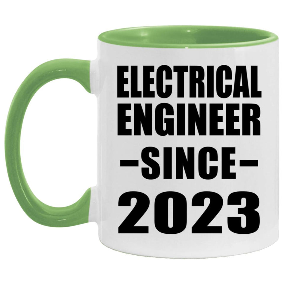 Electrical Engineer Since 2023 - 11oz Accent Mug Green