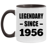 68th Birthday Legendary Since 1956 - 11oz Accent Mug Black