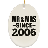 18th Anniversary Mr & Mrs Since 2006 - Oval Ornament