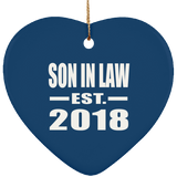 Son In Law Established EST. 2018 - Heart Ornament