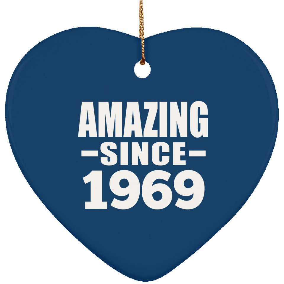 55th Birthday Amazing Since 1969 - Heart Ornament