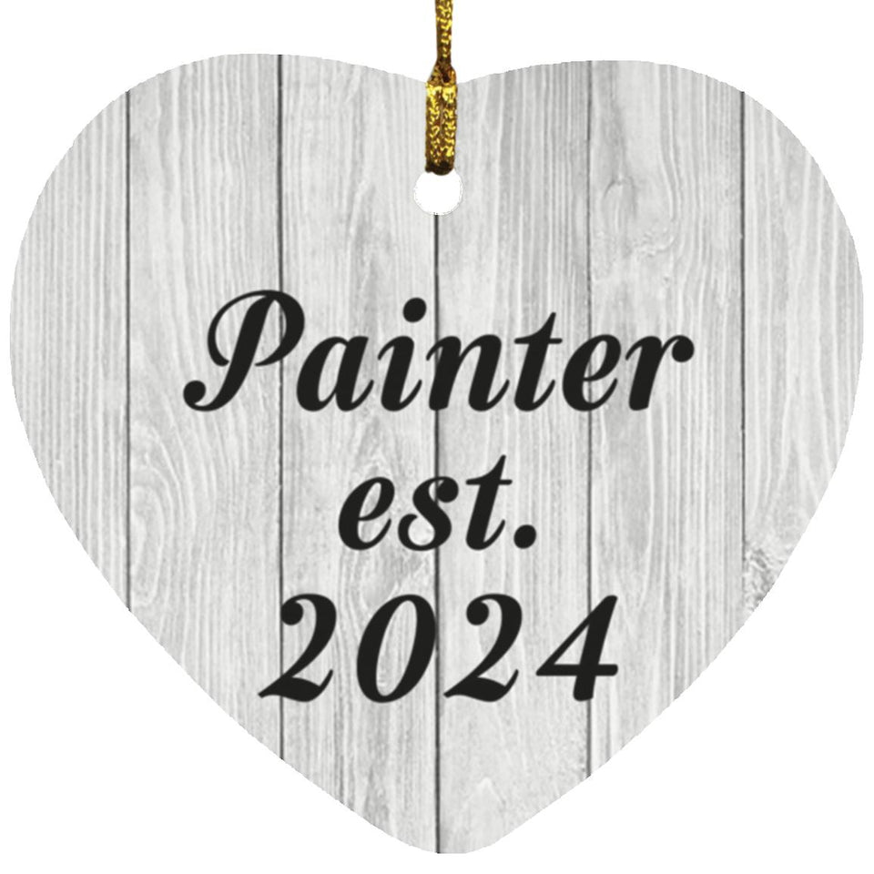 Painter Established Est. 2024 - Heart Ornament F