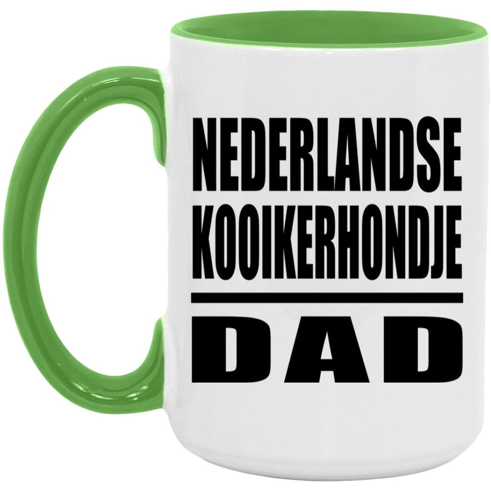 Nederlandse Kooikerhondje Dad - 15oz Accent Mug Green