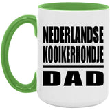 Nederlandse Kooikerhondje Dad - 15oz Accent Mug Green