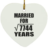 88th Anniversary Married For Square Root of 7744 Years - Heart Ornament