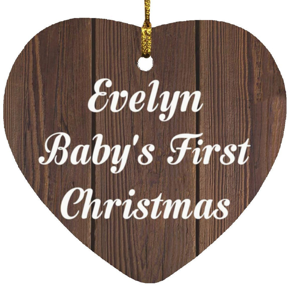Evelyn Baby's First Christmas - Heart Ornament D