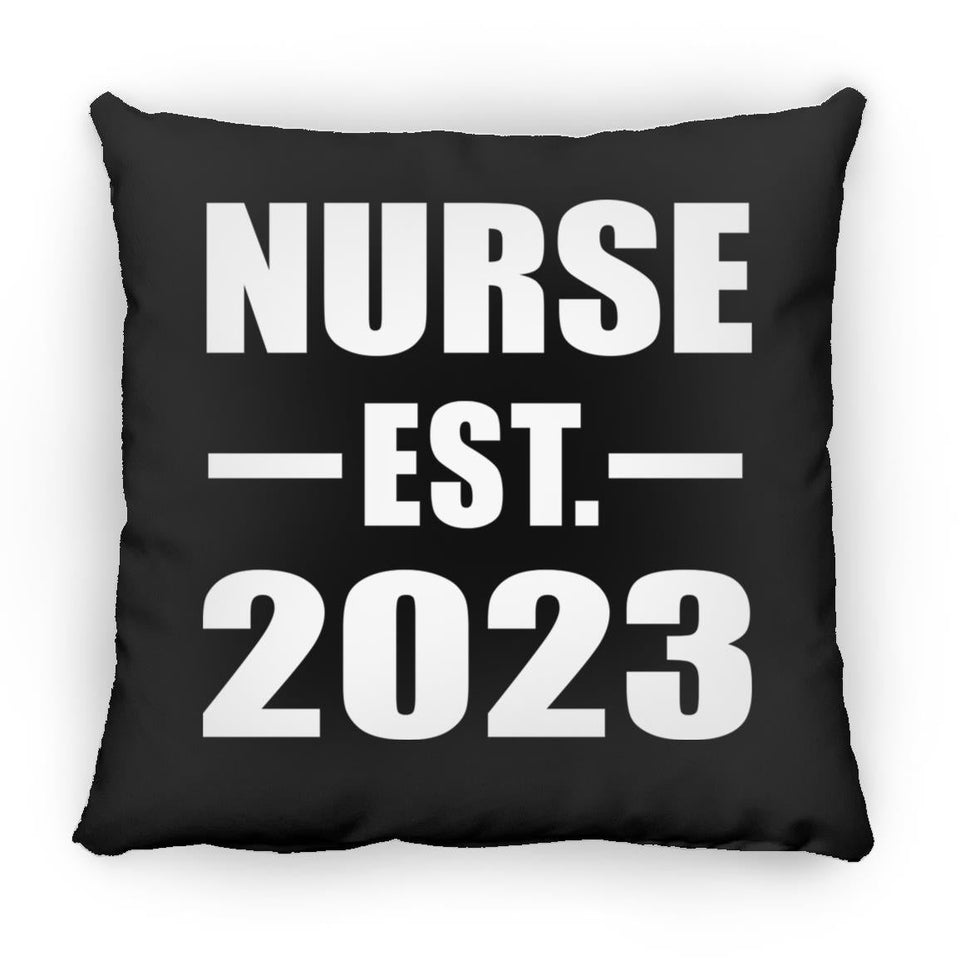 Nurse Established EST. 2023 - Throw Pillow Black