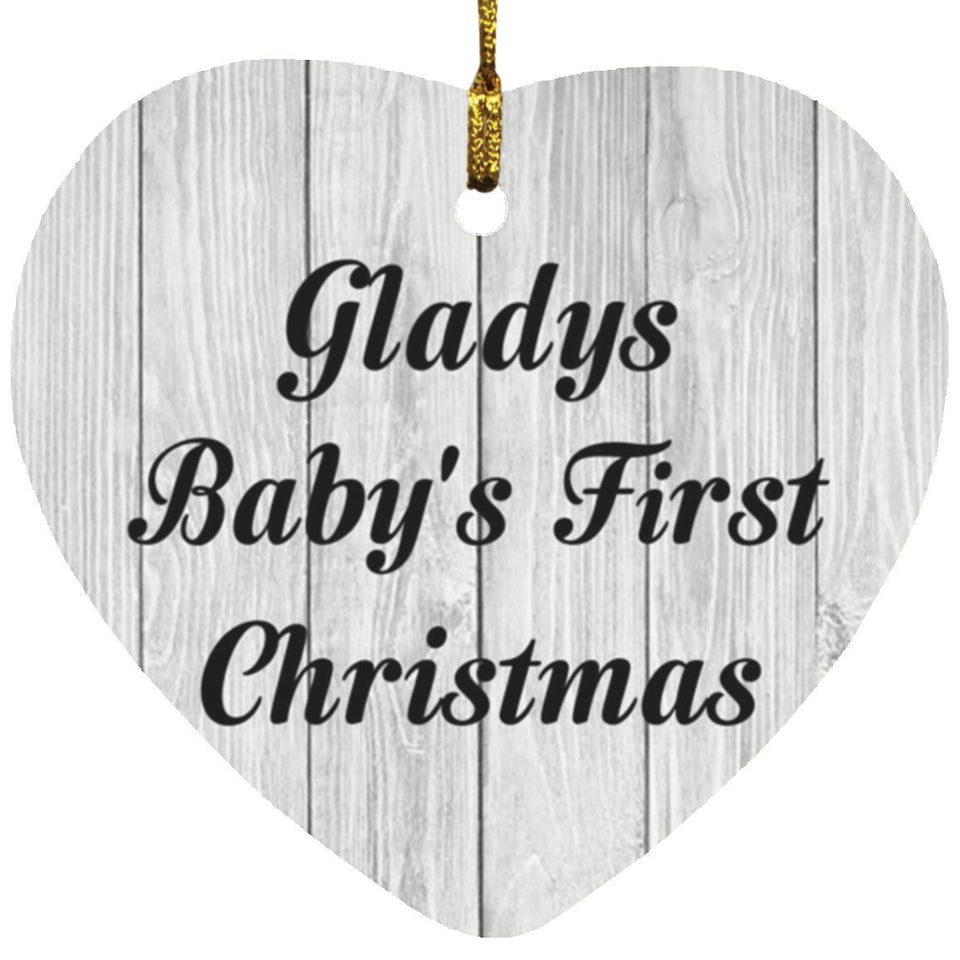 Gladys Baby's First Christmas - Heart Ornament F