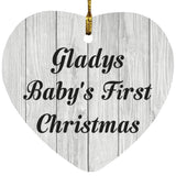 Gladys Baby's First Christmas - Heart Ornament F