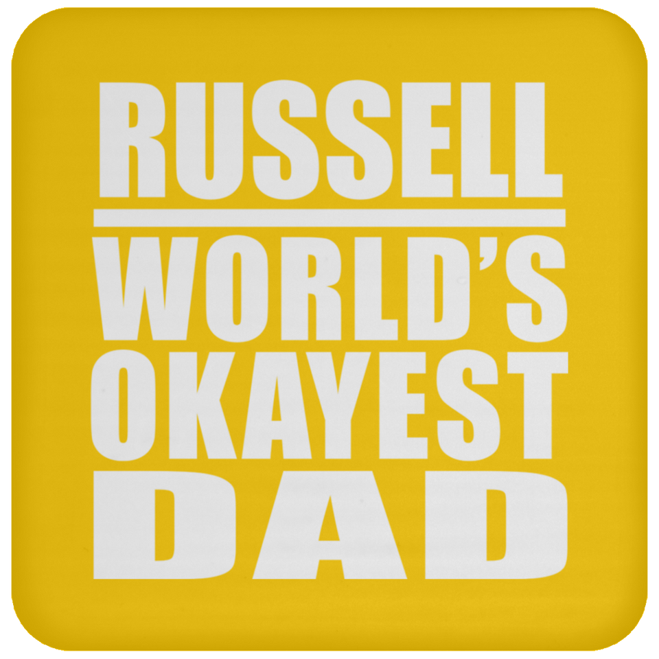 Russell World's Okayest Dad - Drink Coaster