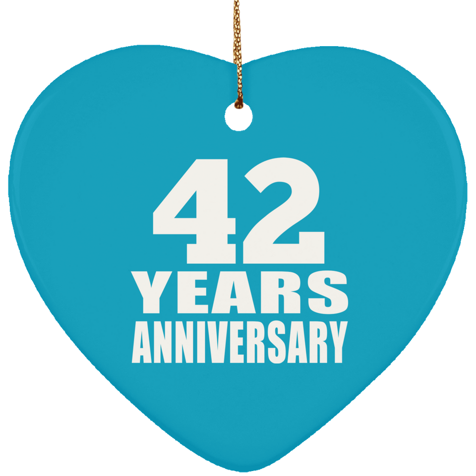42nd Anniversary 42 Years - Heart Ornament