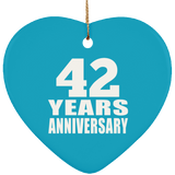 42nd Anniversary 42 Years - Heart Ornament