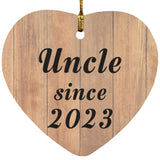 Uncle Since 2023 - Heart Ornament C