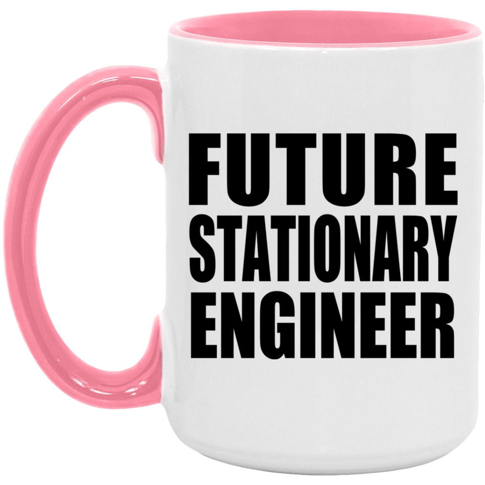 Future Stationary Engineer - 15oz Accent Mug Pink