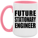 Future Stationary Engineer - 15oz Accent Mug Pink