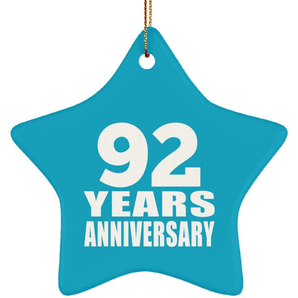 92nd Anniversary 92 Years - Star Ornament