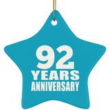 92nd Anniversary 92 Years - Star Ornament