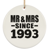 31st Anniversary Mr & Mrs Since 1993 - Circle Ornament