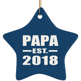 Papa (Grandpa) Established EST. 2018 - Star Ornament