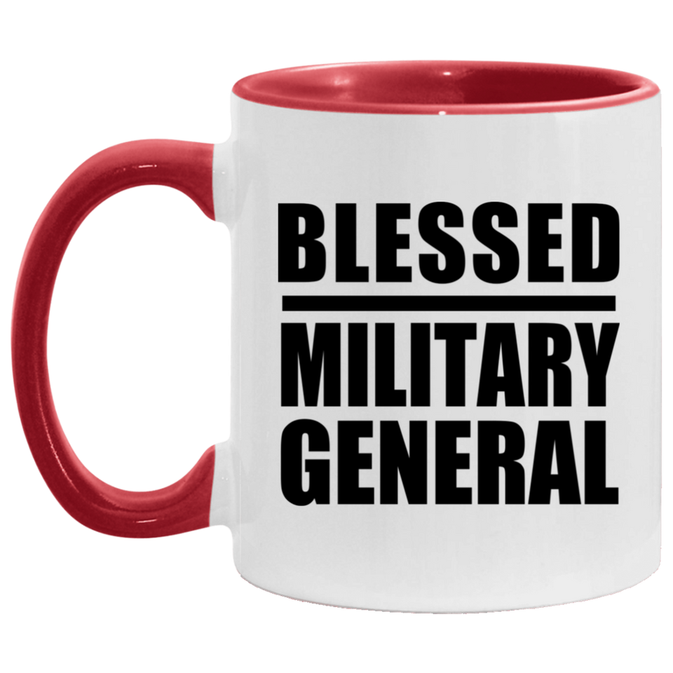 Blessed Military General - 11oz Accent Mug Red