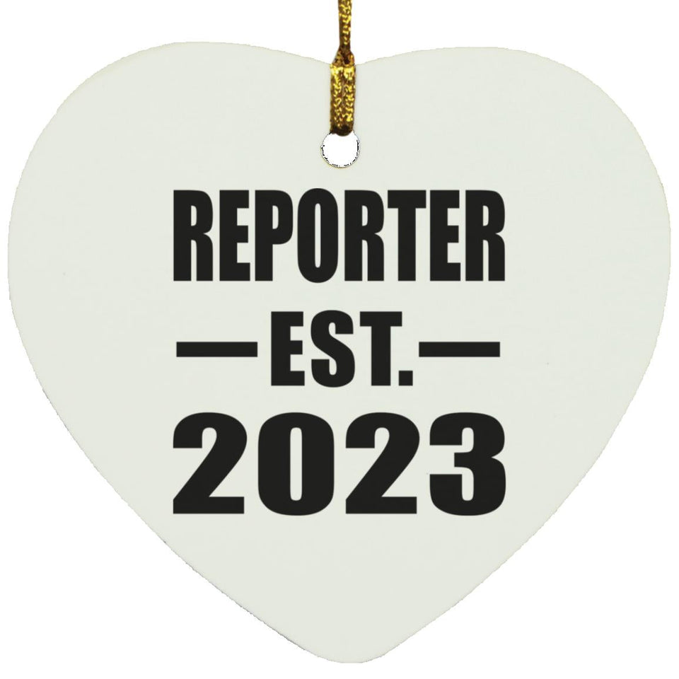 Reporter Established EST. 2023 - Heart Ornament