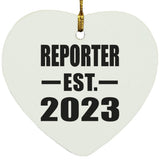 Reporter Established EST. 2023 - Heart Ornament